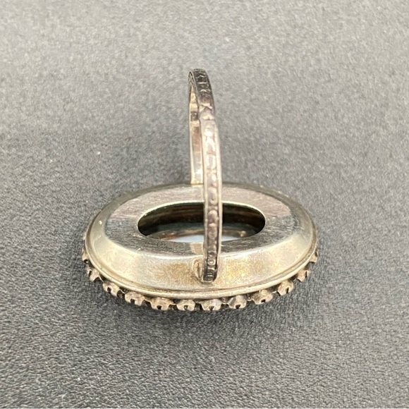 Vintage Martelli Sterling Art Deco Rhinestone and Opal? Ring Size 6 - Picture 6 of 14